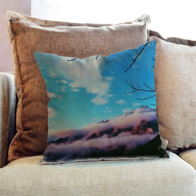 Mountains Photography - Decorative Pillow Throw Cushion Fabric , Case Cover Or With Filling