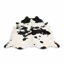 Black White Cowhide Rug 68x70 Inches - Genuine Natural Skin Hair On Hide Western Farmhouse Rustic Home Decor - thumbnail 1