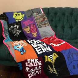 Keepsake Tshirt Quilt, Upcycled Memory Blanket, Custom Throw - thumbnail 2