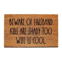 Custom Doormat - Beware Of Husband Farmhouse Style - thumbnail 1