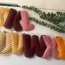 Padded Handmade Garland Alphabet Banner Coloured Bunting Puffy Letters - School Classroom Nursery Bedroom - thumbnail 2