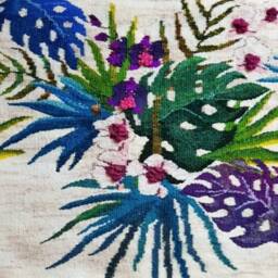 Woven Wall Hanging Tropical Fiber Art Tapestry - 28x28 Inh - thumbnail 3