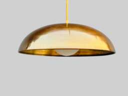 Aldorno Pendant Light - 1-Light Raw Brass Ceiling Fixture Handmade Mid-Century Modern Hanging For Kitchen Or Bedroom