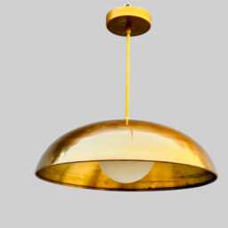 Aldorno Pendant Light - 1-Light Raw Brass Ceiling Fixture Handmade Mid-Century Modern Hanging For Kitchen Or Bedroom - thumbnail 3