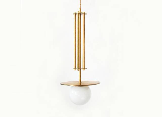 Opal Glass Globe & Brass Pendant Light Ceiling Fixture Farmhouse Kitchen Island Lighting Entry - image 1