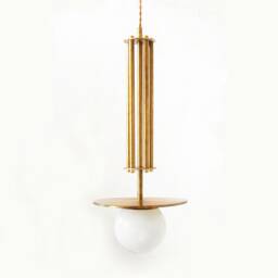 Opal Glass Globe & Brass Pendant Light Ceiling Fixture Farmhouse Kitchen Island Lighting Entry - thumbnail 4