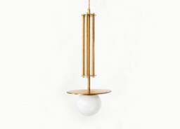 Opal Glass Globe & Brass Pendant Light Ceiling Fixture Farmhouse Kitchen Island Lighting Entry