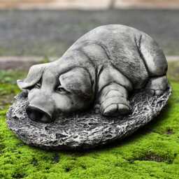 Concrete Pig Sculpture Garden Stone Piglet Statue Outdoor Farm Animal Ornament Cement Farmhouse Decor Handmade Figurine Pig Lover Gift - thumbnail 1