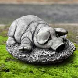 Concrete Pig Sculpture Garden Stone Piglet Statue Outdoor Farm Animal Ornament Cement Farmhouse Decor Handmade Figurine Pig Lover Gift - thumbnail 3