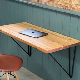 Simbra // Scandinavian Design Pine Floating Wall Mounted Desk Table Shelf - thumbnail 2