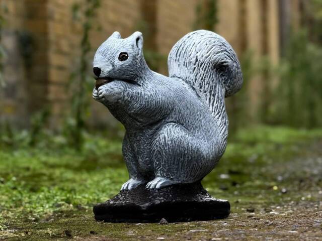 Outdoor Squirrel Garden Statue Stone Woodland With Pinecone Figurine Perfect Animal Bumpy Decoration Ornament For Nature Lover - image 1