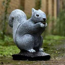 Outdoor Squirrel Garden Statue Stone Woodland With Pinecone Figurine Perfect Animal Bumpy Decoration Ornament For Nature Lover - thumbnail 2