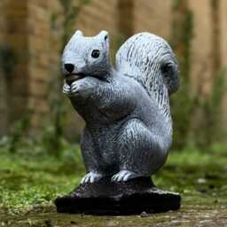 Outdoor Squirrel Garden Statue Stone Woodland With Pinecone Figurine Perfect Animal Bumpy Decoration Ornament For Nature Lover - thumbnail 4