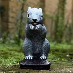 Outdoor Squirrel Garden Statue Stone Woodland With Pinecone Figurine Perfect Animal Bumpy Decoration Ornament For Nature Lover - thumbnail 3