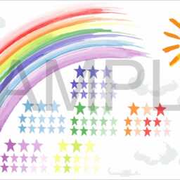 Pastel Watercolour Rainbow Stars & Sun Wall Stickers Nursery Decor Decal - thumbnail 3