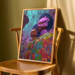 Afrofuturism Cityscape Art Print Neon Masked Figures - Digital Art - Poster Only - thumbnail 3