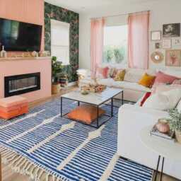 Blue White Geometric Moroccan Rug, Berber Shag Area Modern Boho Living Room Carpet, Custom Handmade Wool - thumbnail 3