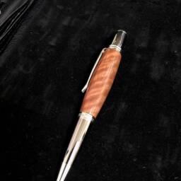 Curly Eucalyptus, Hand-Crafted Wood Pen, Platinum Finished Fittings, Great Gift, Unique - thumbnail 4