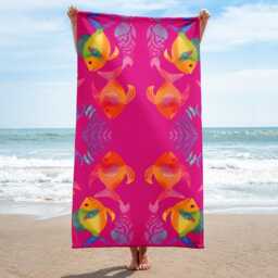 Under The Sea Beach Towel Modern Patterned Bath Towel - 30x60 - thumbnail 2