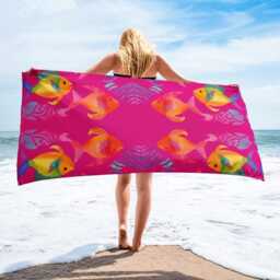 Under The Sea Beach Towel Modern Patterned Bath Towel - 30x60