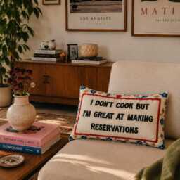 I Don't Cook Needlepoint Cushion - thumbnail 3
