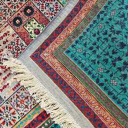Handmade Afghan Wool Rug 9.7x6.8 Turquoise Geometric Area Rug - thumbnail 4