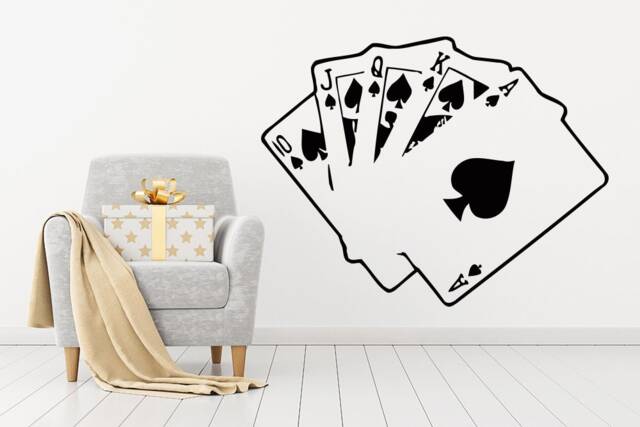 Poker Cards Wall Decal Casino Game Vinyl Stickers Home Decor Bedroom Window Decals Chu1230 - image 1