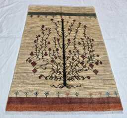 4??6Ft Tree Of Life Handmade Rug - Afghan Wool Geometric Carpet Bohemian - thumbnail 1