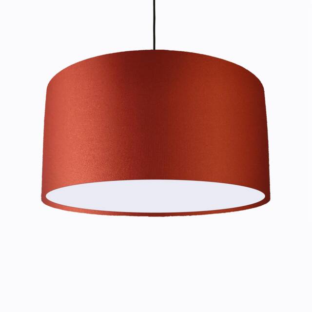 Burnt Orange Lampshade in Satin With White Lining - image 1