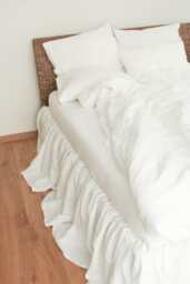 White Milk Linen Duvet Cover in Queen , King