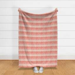 Coral Stripes Throw Blanket - Painterly Blush & Modern Feminine Girls Room By Juliaschumacher - thumbnail 3