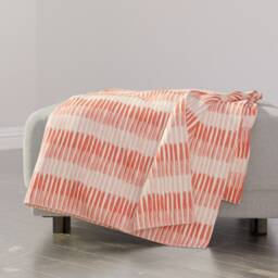 Coral Stripes Throw Blanket - Painterly Blush & Modern Feminine Girls Room By Juliaschumacher