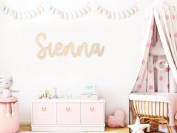 Personalised Wooden Name Sign - Wall Lettering Custom Nursery Playroom Decor Children's Bedroom Art Bedroom/Nursery - thumbnail 1