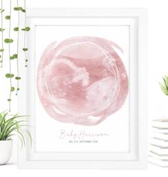 Framed Watercolour Baby Scan Print Art, Frame, Shower Gift, Ultrasound Photo, Mothers Day Gift From Bump - thumbnail 1