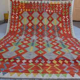 7x9 Afghan Flatweave Area Rug, Chubi Tribal Kilim Brand New Kilim, Maimana Oriental Turkmen Rug For Bedroom, Livingroom - thumbnail 4