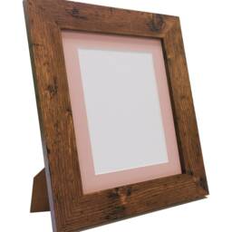Vintage Wood Photo Frame With Pink Mount - thumbnail 2