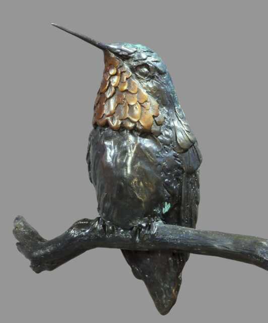 Bronze Rufous Hummingbird Sculpture Original Bird Art By Kindrie Grove - image 1