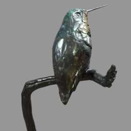 Bronze Rufous Hummingbird Sculpture Original Bird Art By Kindrie Grove - thumbnail 3