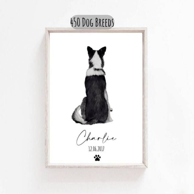 Personalised Dog & Owner Print, Dog Portrait, Dog Print, New Gift, Dog Memorial Print, Personalised Pet Mum Gift - image 1