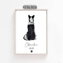 Personalised Dog & Owner Print, Dog Portrait, Dog Print, New Gift, Dog Memorial Print, Personalised Pet Mum Gift - thumbnail 1