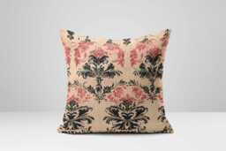 Floral Pillow Cover French Chateau Style, Red & Black Victorian Cushion - thumbnail 1