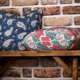 Floral Pillow Cover French Chateau Style, Red & Black Victorian Cushion - thumbnail 4