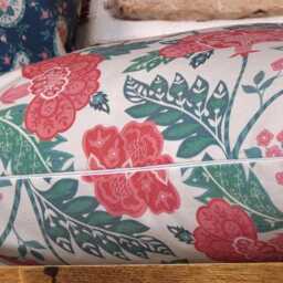 Floral Pillow Cover French Chateau Style, Red & Black Victorian Cushion - thumbnail 2