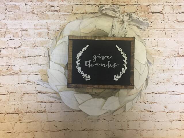 Give Thanks Sign, Wood Barn Wall Decor, Home Thankful, Thanksgiving Dining Room Gallery Wall, Farmhous - image 1
