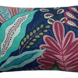 "Blue Turquoise Cushion Cover Botanical Plants Tree Leaves Branches Printed Scandinavian 16"" 18"" 20" - thumbnail 3