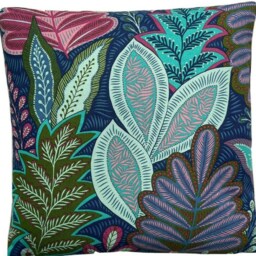 "Blue Turquoise Cushion Cover Botanical Plants Tree Leaves Branches Printed Scandinavian 16"" 18"" 20" - thumbnail 2