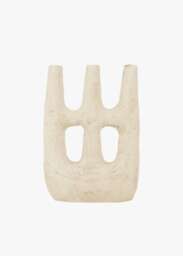Mid-Season Sale Moroccan Unglazed Tamegroute Abstract White Ecru Picasso Sculpture Triple Candlestick Holder Handmade Ceramic - thumbnail 1