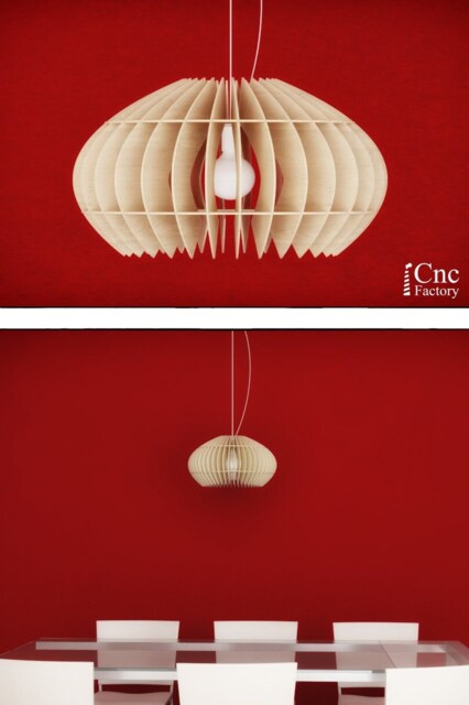 Tokyo Lamp Cnc Laser Cut Wood Pendant Light - Digital Download - image 1
