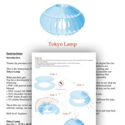 Tokyo Lamp Cnc Laser Cut Wood Pendant Light - Digital Download - thumbnail 4