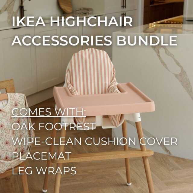 Ikea Antilop Highchair Accessories Bundle - Peach Stripe - image 1
